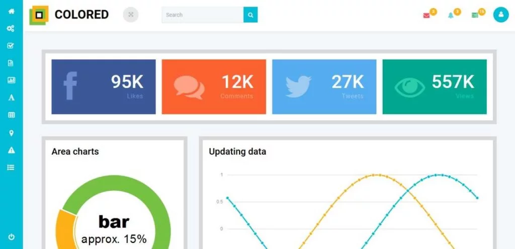 Colored an Admin Panel Category Flat Bootstrap Responsive Website Template Home w3layouts