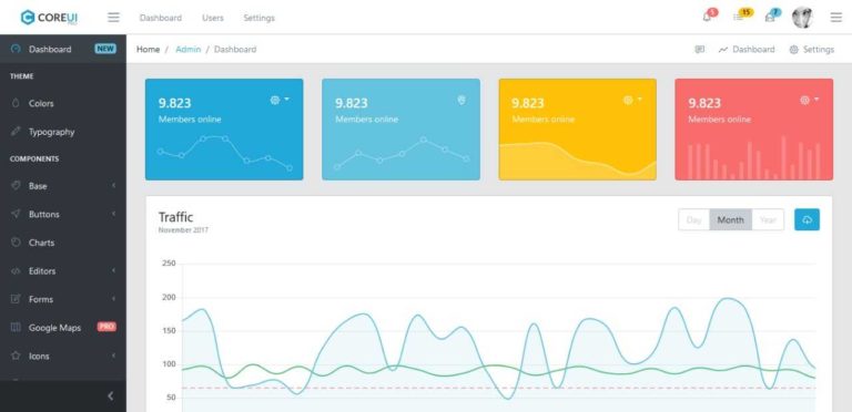 CoreUI Pro Bootstrap Admin Template free
